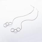 Sterling Silver Hoop-detail Threader Earrings