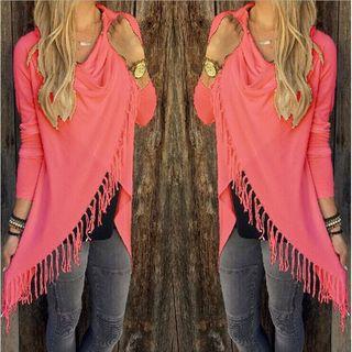 Fringed Wrap Cardigan