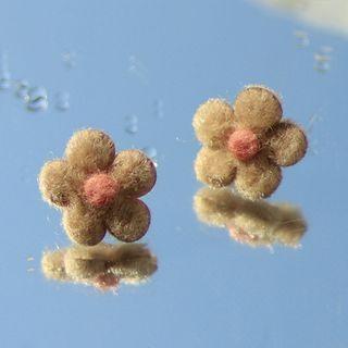 Flower Felt Earring 1 Pair - C-134 - Brown - One Size
