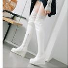 Lace Trim Hidden-wedge Over-the Knee Boots