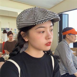 Houndstooth Flat Cap As Shown In Figure - M