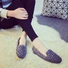 Studded Faux-suede Flats