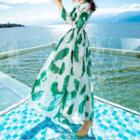 Long-sleeve Chiffon Maxi Sundress