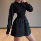 Long-sleeve Corset Waist A-line Dress