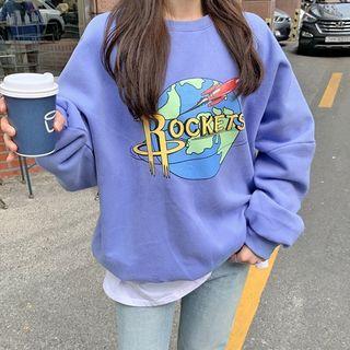 Globe Graphic Print Sweatshirt