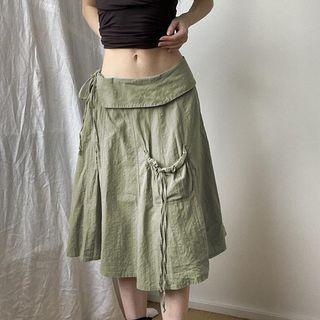 Low Rise Midi A-line Skirt