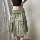 Low Rise Midi A-line Skirt