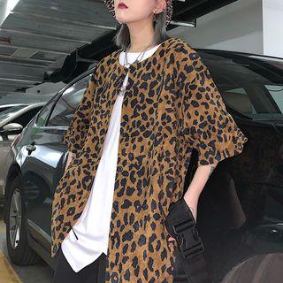 Leopard Elbow-sleeve Shirt Leopard - One Size