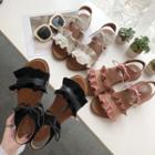 Frilled Faux Suede Sandals
