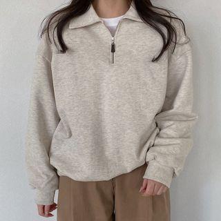 Collared Zipped Sweatshirt