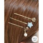 Faux-pearl Star & Crescent Hair Pin