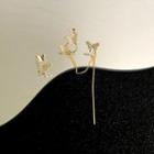 Butterfly Rhinestone Chained Alloy Earring 1 Pair - Gold - One Size
