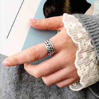 Knot Alloy Open Ring Ring - Open Adjustable - Copper Plating Ancient Silver - One Size
