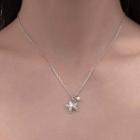 Alloy Star Pendant Faux Pearl Necklace Silver - One Size