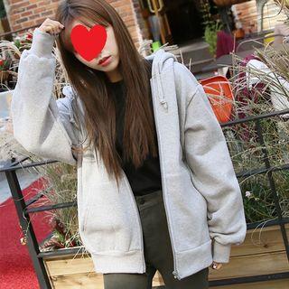 Fleece-lined Zip Hooded Sweatshirt