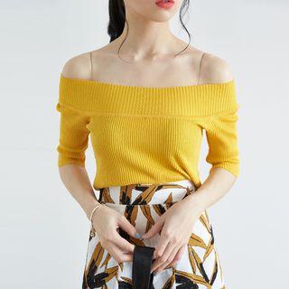 Knitted Off-shoulder Top