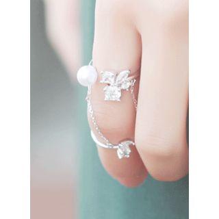 Faux-pearl Knuckle Ring