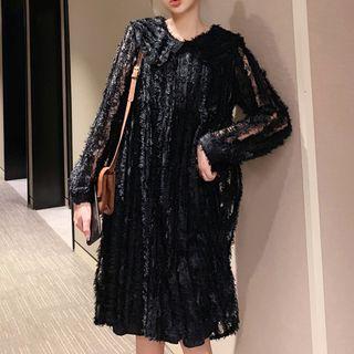 Set: Lace Long-sleeve Dress + Slipdress