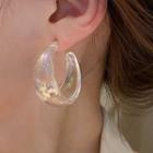 Resin Open Hoop Earring 1 Pair - Transparent - One Size