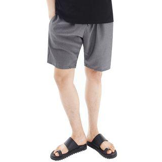 Plus Size Drawstring-waist Houndstooth Shorts