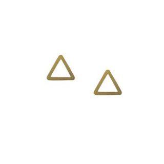 10k Gold Triangle Ear Studs One Size