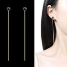 Bead & Chain Dangle Earring 1 Pair - Sterling Silver Needle - Threader Earring - One Size