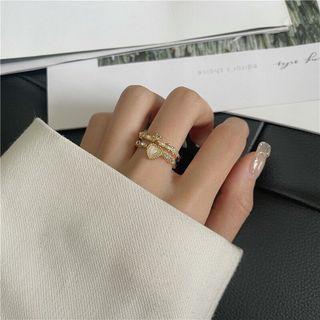 Faux Cat Eye Stone Alloy Open Ring