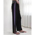 Contrast-trim Slit Wide-leg Sweatpants