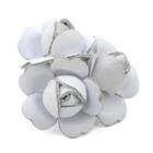 White Leather Flower Charm