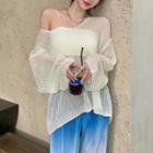 Ribbed Knit Top / Ombre Ribbed Wide Leg Pants
