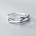 925 Sterling Silver Geometric Layered Ring S925 Silver - Ring - One Size
