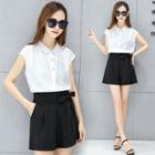 Set: Shirt + Tie-waist Shorts