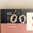 Faux-pearl Hook Earrings Gold - One Size