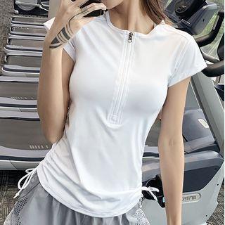 Sport Zip Neck Short-sleeve T-shirt