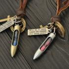 Genuine Leather Hourglass Necklace