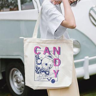 Printed Tote Bag White - M