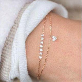 Layered Rhinestone Bracelet As Shown In Figure - One Size