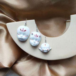 Face Mask Ceramic Dangle Earring