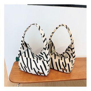 Two Tone Print Hobo Bag