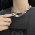 Titanium Steel Chain Choker Necklace - As Shown In Figure - One Size