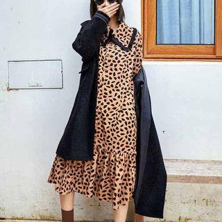 Long Sleeve Printed Midi Dress