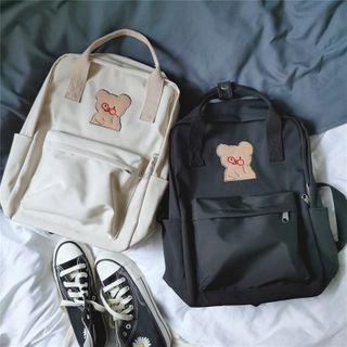 Bear Print Top Handle Backpack