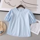Puff Sleeve Round Neck Shirt