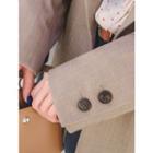 Peaked-lapel Single-button Herringbone Jacket