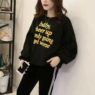 Lantern Long-sleeve Lettering Pullover