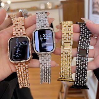 Rhinestone Apple Watch Strap / Protective Case / Set