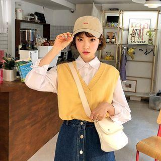 Loose-fit V-neck Knit Vest