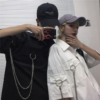 Couple Matching Chained Elbow-sleeve Shirt