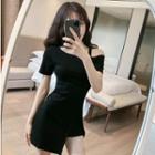 Short-sleeve Plain Slim-fit Dress / Long-sleeve Plain Slim-fit Dress