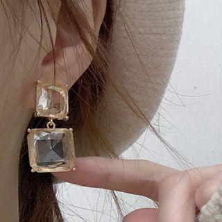 Faux Crystal Square Drop Earring